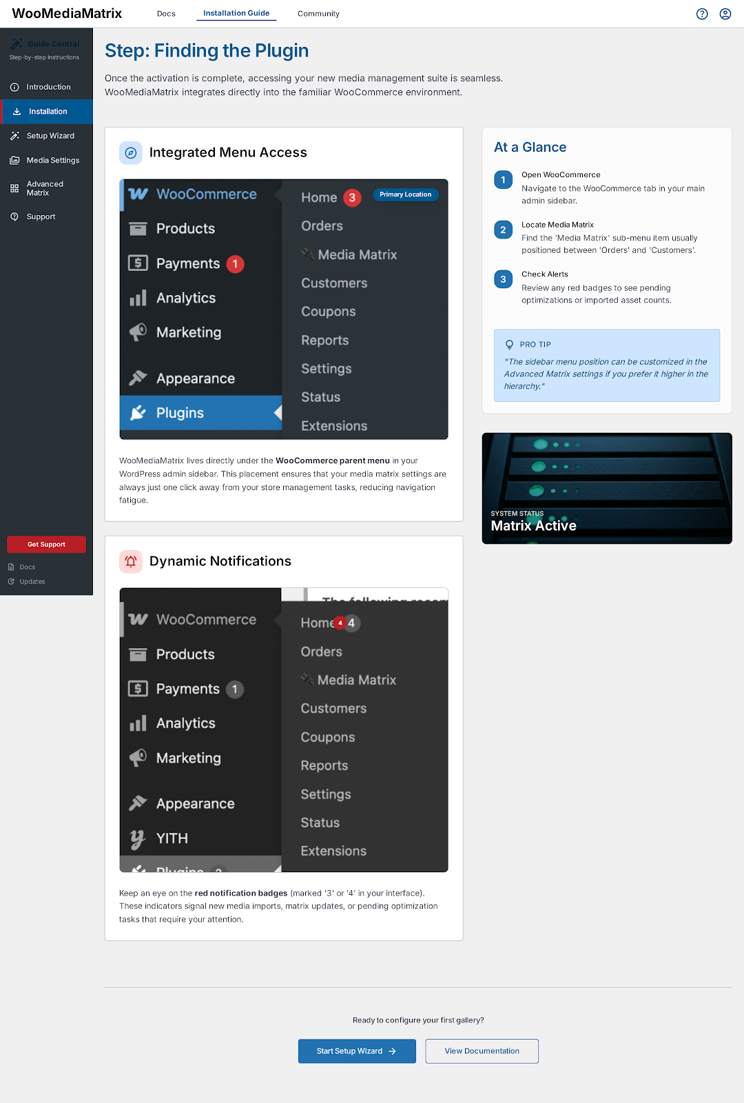 WooMedia Matrix product and shop screenshot